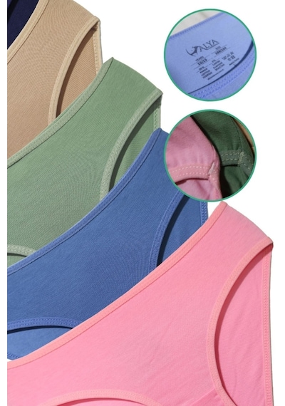 Alya Underwear Kız Çocuk Kalpli Dokuma Lastik Pamuklu Kumaş Slip Külot 5'li Paket 5 Adet Beyaz Renkli P14