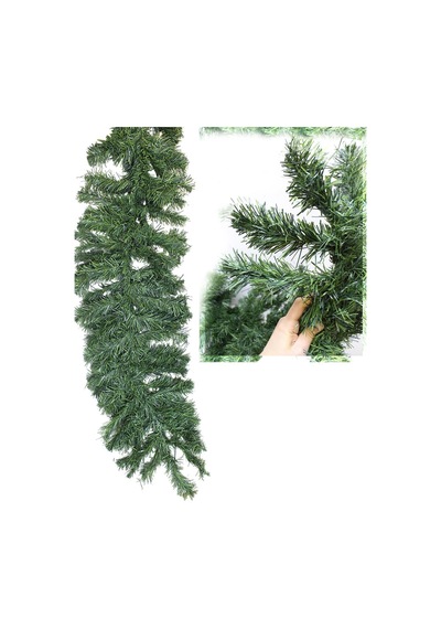 Yılbaşı Dekor Süsleri Yeşil Çam Dalı Garland Yılbaşı Ağacı Süsü 240 Cm, 100 Dal Diğer
