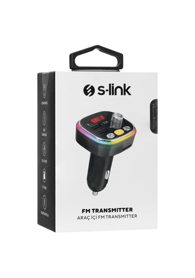 Lexroo Sl-bt306 Çift Usb 5v 3.1a Rainbow Işıklı Led Ekran Tf Kartlı V5.0 Bluetooth Fm Transmitter