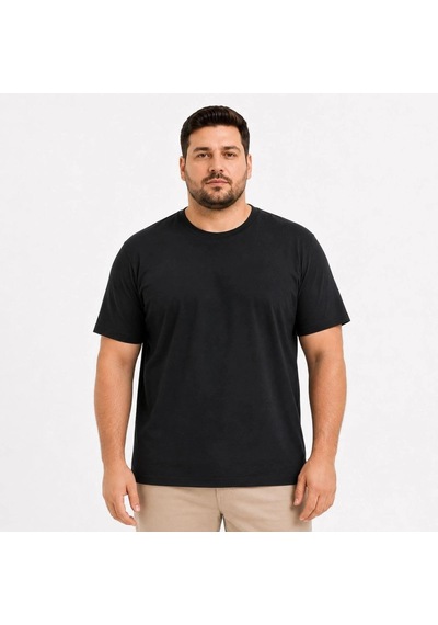 Freedom Storee Erkek Battal Big Size Basic Tişört Bisiklet Yaka Rahat Kalıp T-shirt - Siyah Çok Renkli