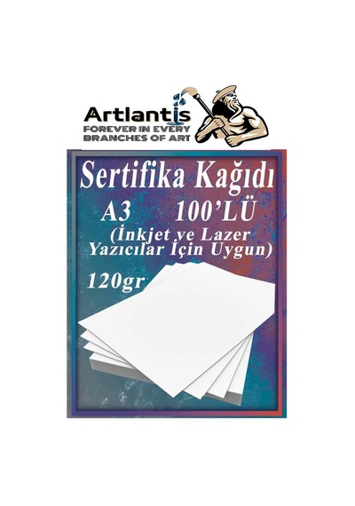 A3 Sertifika Kağıdı Kalın 100 Adet Gramajlı Fotokopi Kağıdı 120 Gr Tüm Yazıcılara Uyumlu 29.7x42 Cm Kalın Baskı Kağıdı