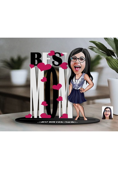 Bk Gift Kişiye Özel Anneler Günü Karikatürlü 3d Ahşap Biblo, Anneler Günü Biblo, Ahşap Biblo, Anneye Hediye, Ev Dekoru-5