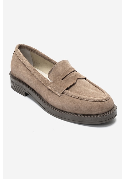Luvishoes Luvi Shoes Pline Vizon Süet Hakiki Deri Kadın Loafer Ayakkabı Vizon