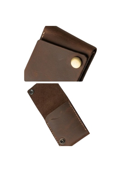 Huggy Craft Crazy Horse Hakiki Deri İnce Cüzdan Vintage Kahverengi Kartlık