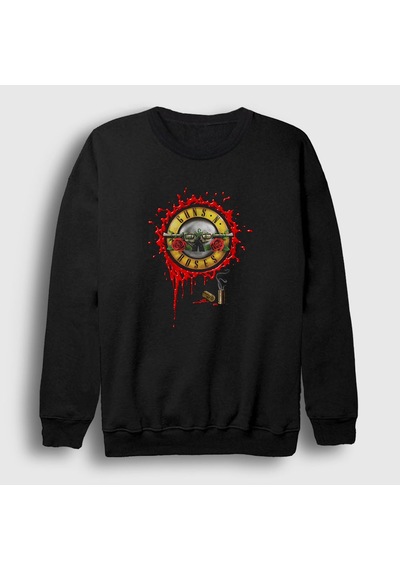 Presmono Unisex Blood Bullet Guns N' Roses Sweatshirt Siyah