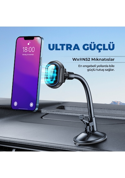 Woyax By Deji Güçlü Mıknatıslı Vantuzlu Araç İçi Telefon Tutucu