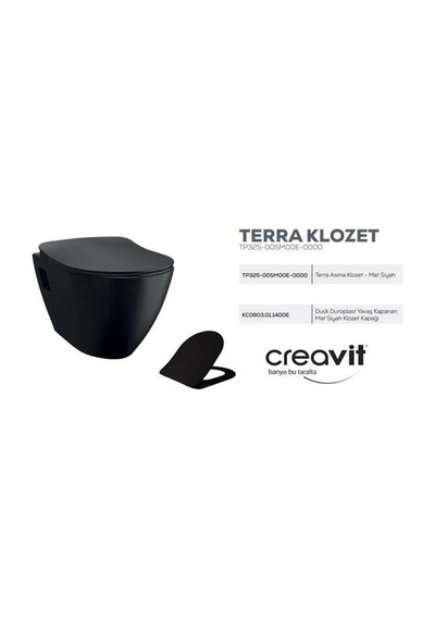Creavit Terra Asma Klozet Siyah