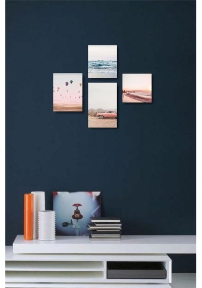 4 Parça Dekoratif Mdf Tablo Seti Çerçeve Görünümlü Dekolıadko104
