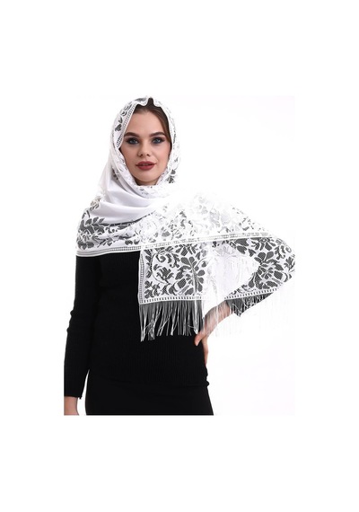Narin Pamuk Tül Şal Beyaz 60x160