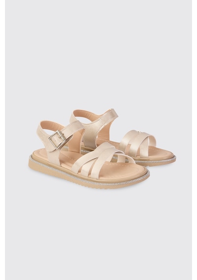 Panço Kız Çocuk Krem Sandalet 2612gk10015