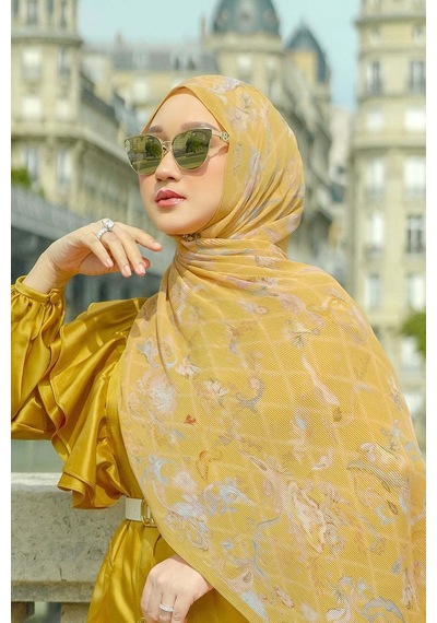 Buttonscarves Autograph Piliseli Şal - Jaune Sarı