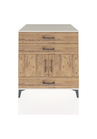 Kronos Şifonyer Tek Raflı 3 Çekmeceli 2 Kapaklı 88x59x96 Aytaşı-çam Aytası