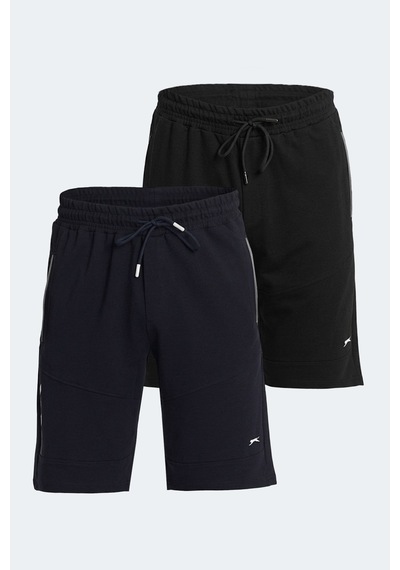 Slazenger Nasım 2 Li Set Erkek Şort Siyah - Lacivert