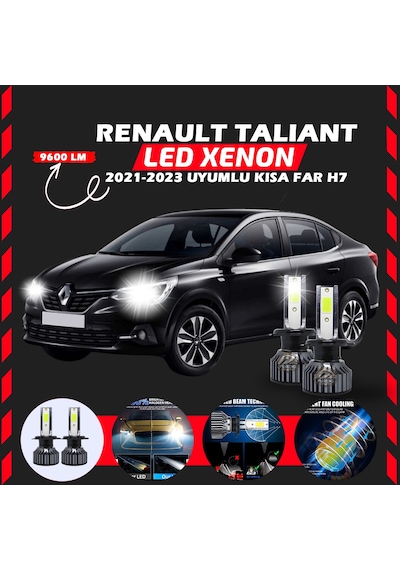 Renault Taliant 2021-2023 Kısa Far Uyumlu Şimşek Etkili Led Xenon Pro Series H7