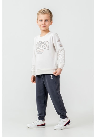 U.S. Polo Assn. Erkek Çocuk Baskılı Beyaz Uzun Kol Eşofman Takımı Us2620-c-v2 Us2620-c-v2