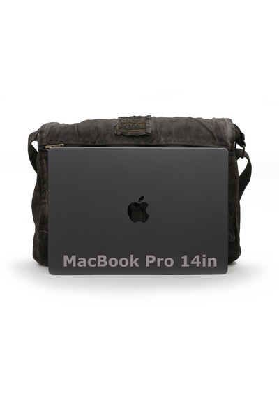 Dark Cotton 8128 Kanvas Omuz Postacı Gri 15.6 İnç Laptop Çantası