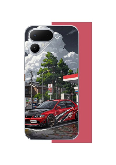 Tecno Pova Curve 2 Uyumlu Bulutların Altında Spor Otomobil Baskılı Silikon Kılıf Renkli