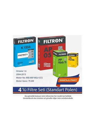 Netparset Skoda Octavia 1.6 2004-2013 Filtron 4'lü Filtre Seti-bse-bsf-bgu-ccs
