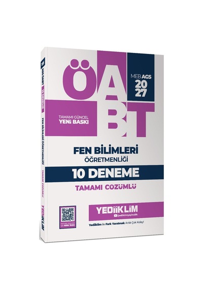 Yediiklim Yayınları 2027 Meb Ags Öabt Fen Bilimleri Öğretmenliği Tamamı Çözümlü 10 Deneme