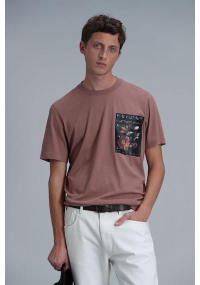 Lufian Erkek Exotıc Modern Grafik T-shirt 111020202 Tarçın Gülkurusu