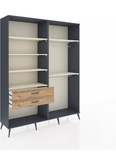 Hyperion Gardrop 6 Raflı 2 Çekmeceli 2 Askılı 176x44x221 Antrasit-aytaşı/çam Aytaşı/çam Hyperion Gardrop 6 Raflı 2 Çekmeceli 2 Askılı 176x44x221 Antrasit-aytaşı/çam Aytaşı/çam