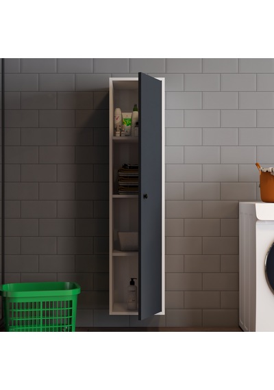 Mila Banyo Kileri Çok Amaçlı Dolap Banyo Dolabı Duvara Monte Beyaz&antrasit Beyaz - Antrasit Mila Banyo Kileri Çok Amaçlı Dolap Banyo Dolabı Duvara Monte Beyaz&antrasit Beyaz - Antrasit