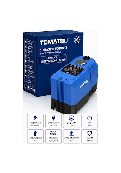 Tomatsu 2 Kat 2 Daire Akıllı Su Basınçlandırma Otomatik Hidrofor 20 Metre Basma - Sıcak Ve Soğuk Suya Uygun