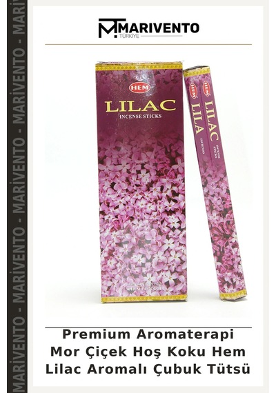 Premium Aromaterapi Mor Çiçek Hoş Koku Hem Lilac Aromalı Çubuk Tütsü
