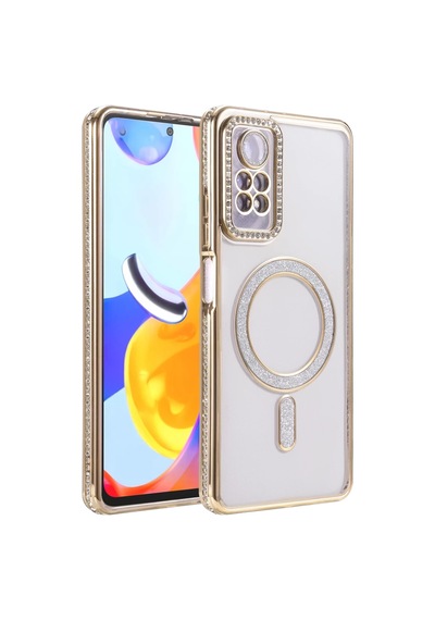 Xiaomi Redmi Note 12 Pro 4g Uyumlu Joke Simli Magneticsafe Kılıf - Gold