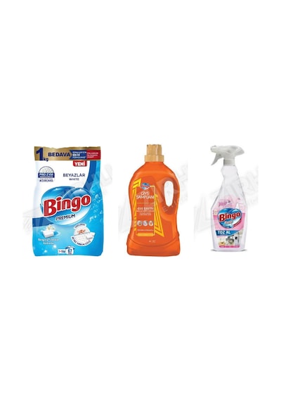 Bingo Beyazlar İçin Toz 8 Kg +giysi Şampuanı 3lt + Toz 750 Ml 3'lü Set Diğer