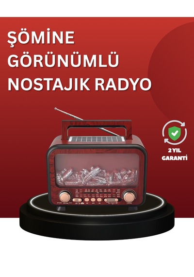 Solar - 512 - Panelli Alev Işıklı Bluetooth Hoparlör Çoklu Giriş, Uzun - Muratech - Pil Ömrü