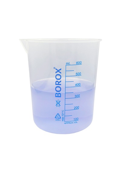 Borox Plastik Beher 600 ML Ölçü Kabı Mavi Skala