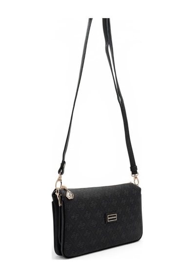 Silver & Polo Silver Polo Siyah - Siyah Monogram Kadın Çapraz Çanta Sp1291