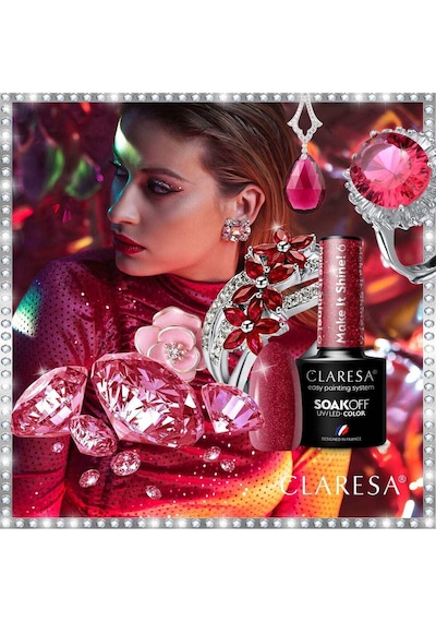 Claresa Kalıcı Oje Make It Shine Parıltılı Kırmızı 06 5gr