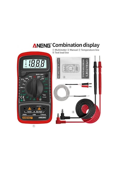 Aneng An8205c Dijital Multimetre Kırmızı