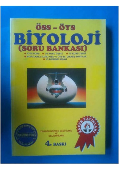 Öss-Öys Biyoloji Soru Bankası Zafer Yayınları 1996 Yılı Basım