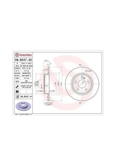 Brembo 08b34740 Arka Fren Diski A2464230012 - 2 Adettir