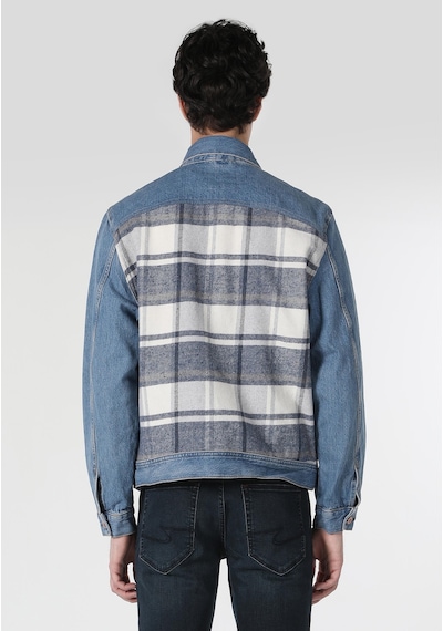 Colin's Colins Oversize Fit Düğmeli Astarsız Erkek Mavi Ceket Cl1060828 Q1.v1  Dn42254