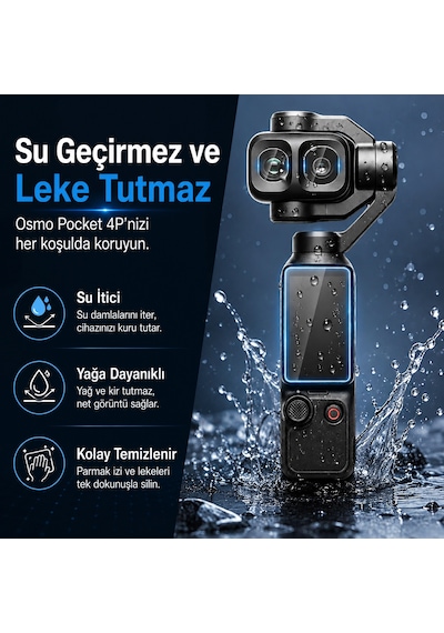 Teknoroket Djı Osmo Pocket 4p Uyumlu Temperli Cam Ekran Ve Lens Koruyucu Seti 9h 3 Parça Şeffaf
