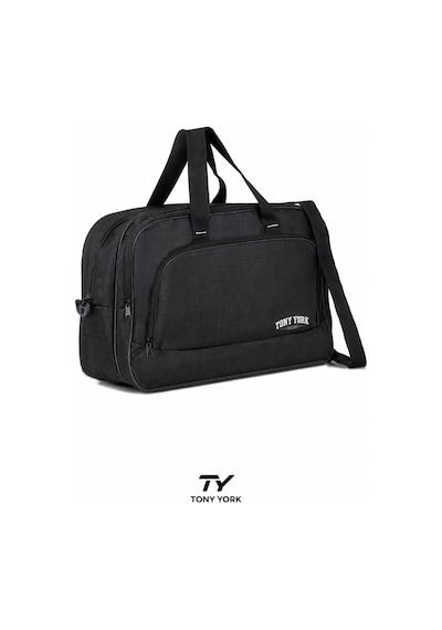 Tony York Orijinal Unisex Konfor Modeli Çok Gözlü Seyahat Tatil Spor Kabin Boy Kumaş Valiz El Ve Omuz Çantası Siyah