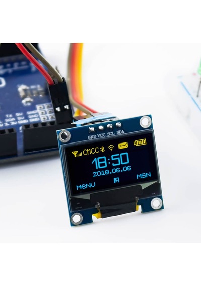 0.96 Inch Sarı Mavi Oled Modül 128x64 Piksel Iıc I2c Seri 0.96 Ekran Lcd Gösterge