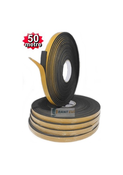 Eva Neopren Conta 5X15 50Metre Kendinden Yapışkanlı Siyah Bant