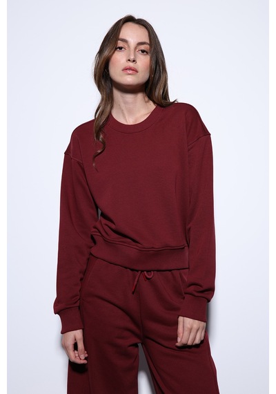 Antioch Basic Kadın Sweatshirt Ba25y920 Bordo