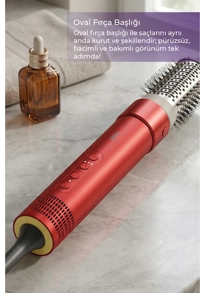 Sinbo Shd-1760 5in1 Saç Şekillendirici Bldc Motor 110000 Rpm Negatif İyon Kırmızı