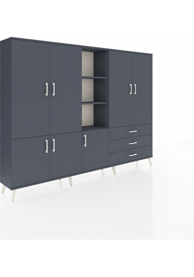 Arges Dolap 11 Raflı 3 Çekmeceli 7 Kapaklı 220x30x163 Antrasit-antrasit Antrasit - Antrasit Arges Dolap 11 Raflı 3 Çekmeceli 7 Kapaklı 220x30x163 Antrasit-antrasit Antrasit - Antrasit