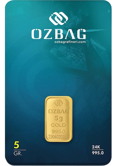AgaKulche 24 Ayar 5 gr 995 Özbağ Külçe Altın