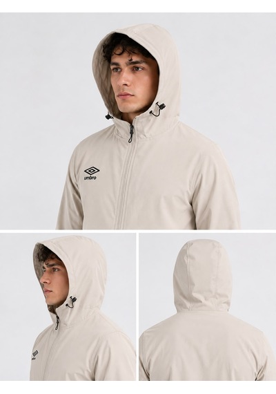 Umbro Milo Hooded Erkek Taş Gri Fermuarlı Kapüşonlu Spor Sweatshirt - Fc0501