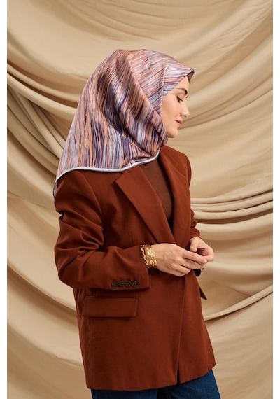 Silk Home Twill İpek Eşarp 11484-28 Yavruağzı, Mor, Pudra, Buz Mavi, Kahve