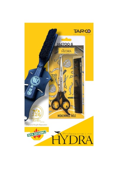 700-6 Plastik Saplı Saç Makası - 6 İnç Fade Fırça Hediyeli