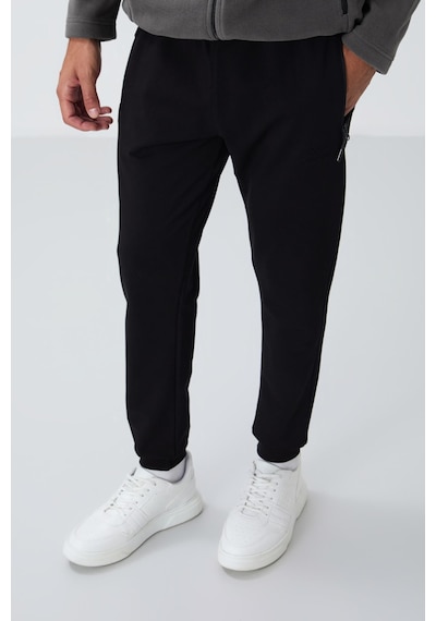 Tommy Life Siyah Fermuar Cepli Standart Kalıp Jogger Erkek Eşofman Alt - 84651 001